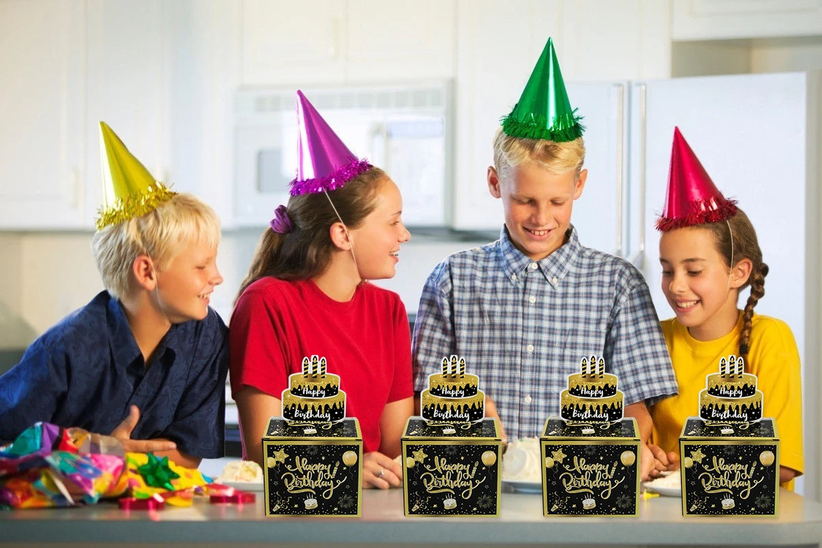 1pcs Birthday Cash Pull Gift Box Money Pulling Box Cash Gift Box Cash Black Money Clip Funny Surprise Birthday Cake Decor