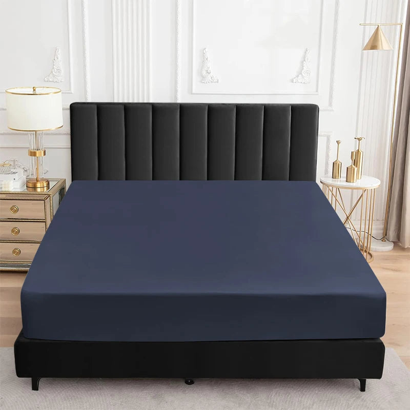 Waterproof Fitted Bed Sheet Comfortable Mattress Protector with Elastic Rubber Band Washable and Easy Care