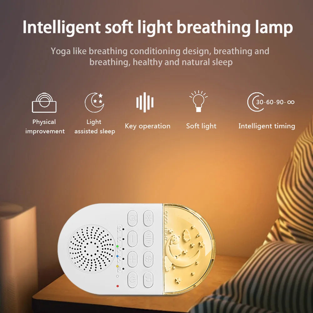 White Noise Machine Portable Baby White Noise Machine 24 Soothing Sounds Sleeping Relaxation Rechargeable for Home Travel