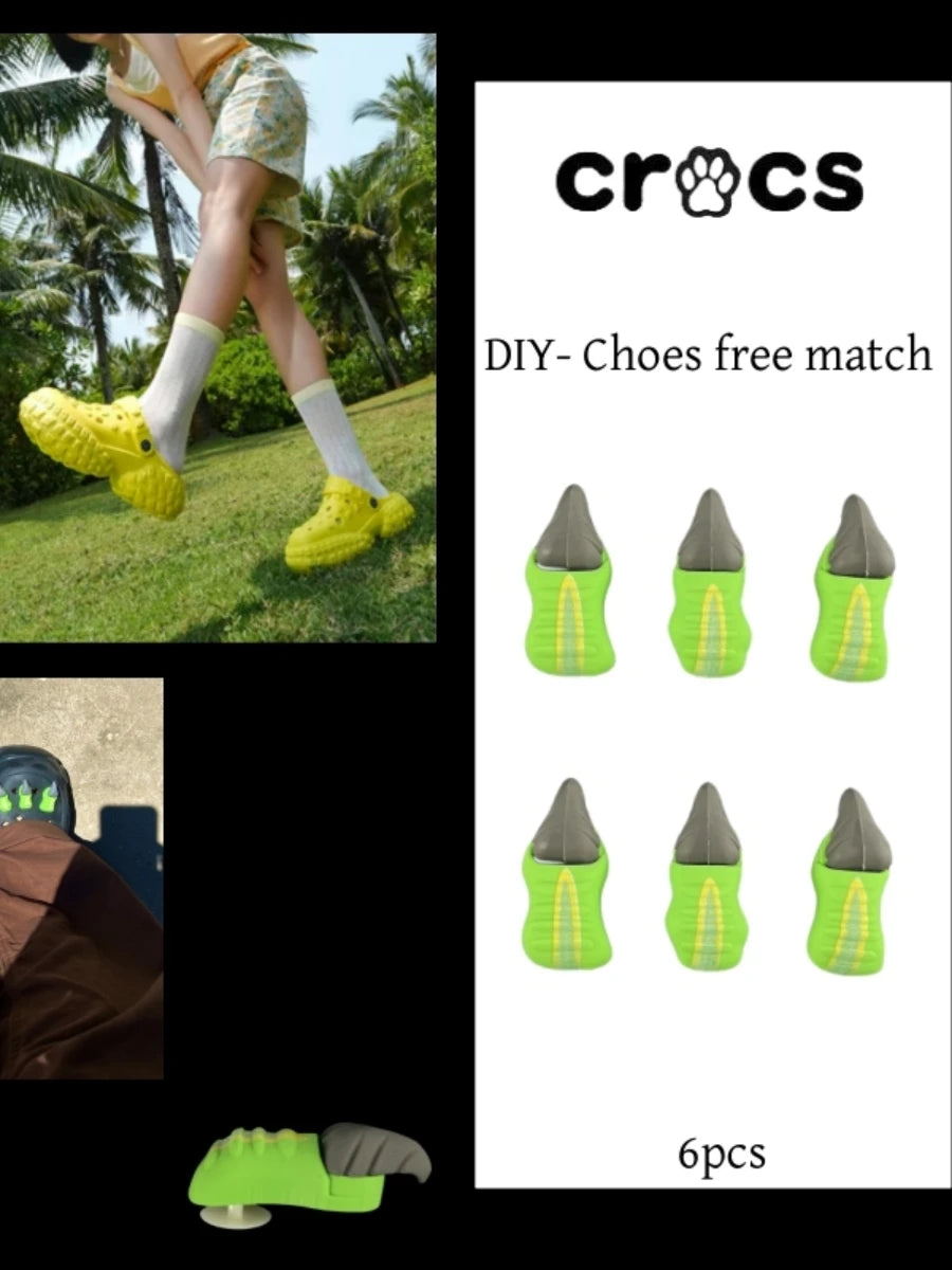 3/6Pcs Dinosaur Claw 3D Stereoscopic Shoe Accessories for crocs