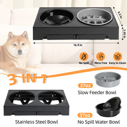 5-speed adjustable lifting dog bowl rack floating bowl slow food bowl suitable for small medium and large pets