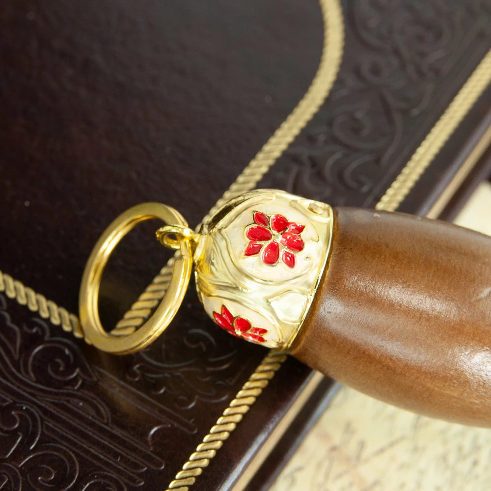 Religious Mass Ritual Supplies Alloy Craved Metal Gold-plating Church Sprinkler With Artificial Wool Church Ornament