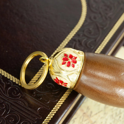 Religious Mass Ritual Supplies Alloy Craved Metal Gold-plating Church Sprinkler With Artificial Wool Church Ornament