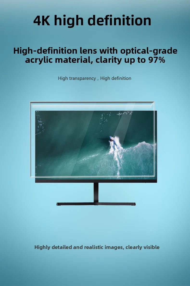 Blue Light Bloing Cuter Screen Protector Anti Reflective Eye Protection Film Desktop 24 Inch Radiation Free Static Absor...