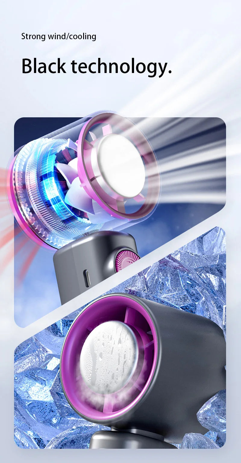 Electric Fan Handheld Fan 199 Gears High Speed Semiconductor Cooling Handheld Fan Mini Portable Folding USB Small Fan