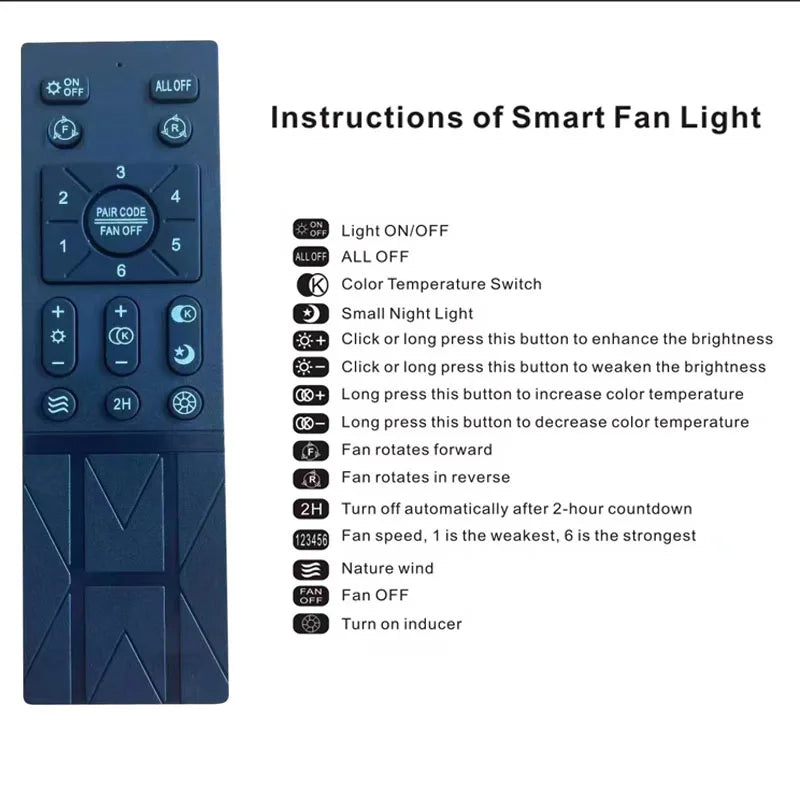 Smart Ceiling Fans With Light For Living Room Dining Room Blades Reversible 6 Speeds 52CM Fans Lighting 36W Low Floor