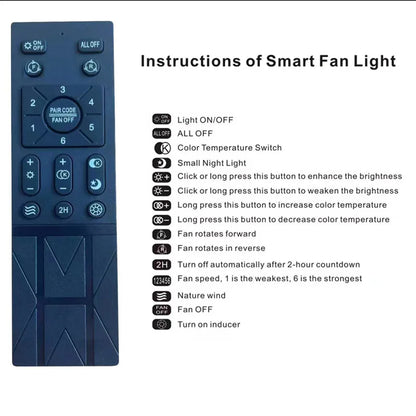 Smart Ceiling Fans With Light For Living Room Dining Room Blades Reversible 6 Speeds 52CM Fans Lighting 36W Low Floor