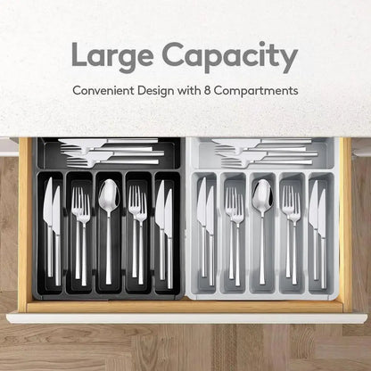 35*31cm Drawer Organizer Tray For Kitchen Drawer Expandable Cutlery Holder Adjustable Utensil Divider Spatula Gadgets Storage