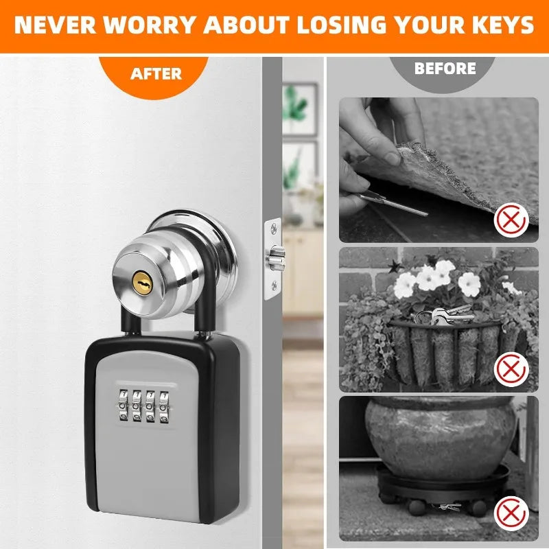 Key Safe Portable Wall Mounted with Removable Lock Box Suitable for Home Garage School Indoor and Outdoor Waterproof Key Cabinet