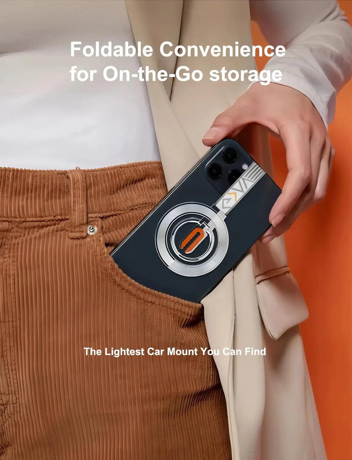 for MagSafe Car Mount, 3-in-1 Upgraded Magnetic Phone Ring Holder Grip Kickstand Car  with MagSafe Accessories for IOS & Android