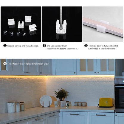 Smart PIR Motion Sensor Super Bright COB LED Strip Neon Light Auto ON/OFF 320leds/m Waterproof for Kitchen,Stair,Wardrobe Decor