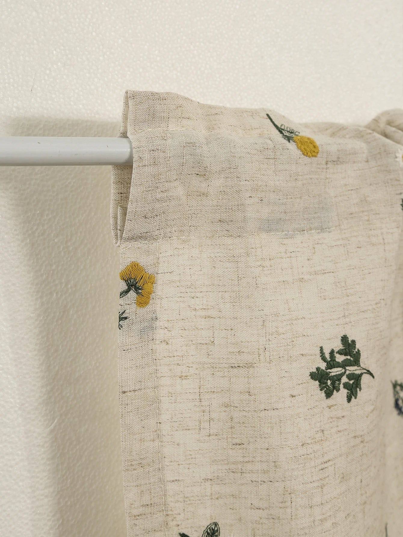 Linen Embroidery Curtain Small Fresh Curtain Rustic Wind Drift Window Curtain Ambience Sense Short Curtain