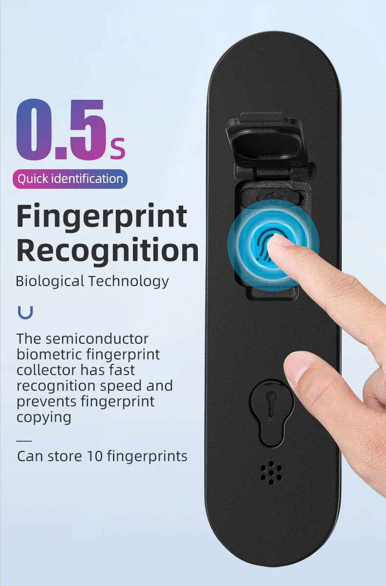 ROCKBROS Bicycle Smart Lock Bluetooth Fingerprint Unlock Waterproof High Strength Steel Alloy Anti-theft U-Lock Bike Accessories