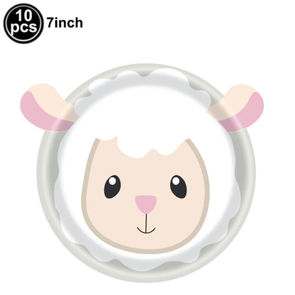 Farm Birthday Party Supplies Animal Farm Paper Plate Pig Sheep Chicken Horses Cows Shape Dinnerware Farm Animal Party Decoration
