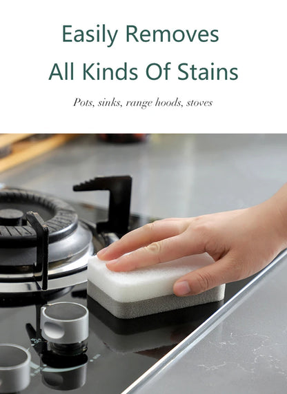 20pcs Double-sided Cleaning Sponges Pan Pot Cleaning and Maintenance Washing Sponges Household Scouring Pad Kit Tools Brush