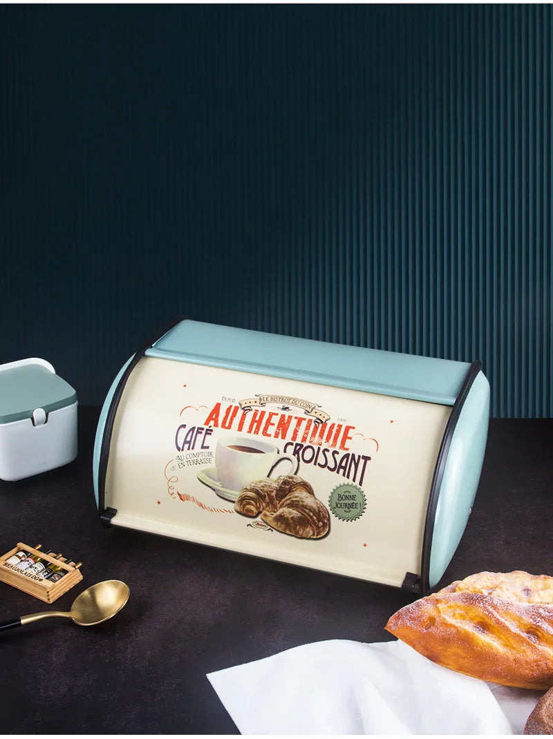 Bread Bin Bread Holder Large Capacity Stainless Steel Bread Box Holder Bin Container Kitchen Storage Organizer Bread Storage Box