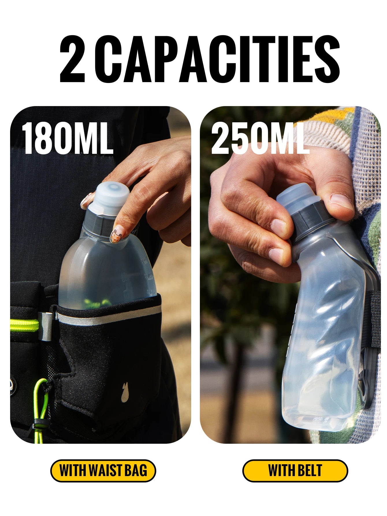WRELS Handheld Hydration Sports Water Bottles BPA-Free Water Bottles for the Running Hydration Belt for Marathon Hiking Cycling