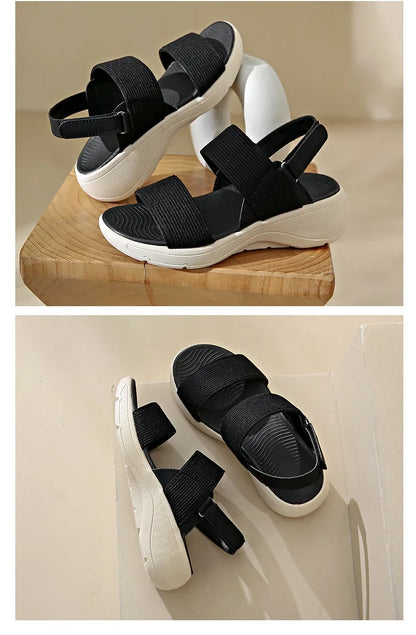 Women's Platform Sport Sandals Summer 2025 Comfortable Woman Shoes Fashionable Beach Green Sandal Black Sandalias De Mujer