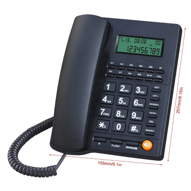 DX11 Corded Landline Phone Big Button Landline Phones with Caller Identification Fixed Telephone for Office Hotel Receptioni