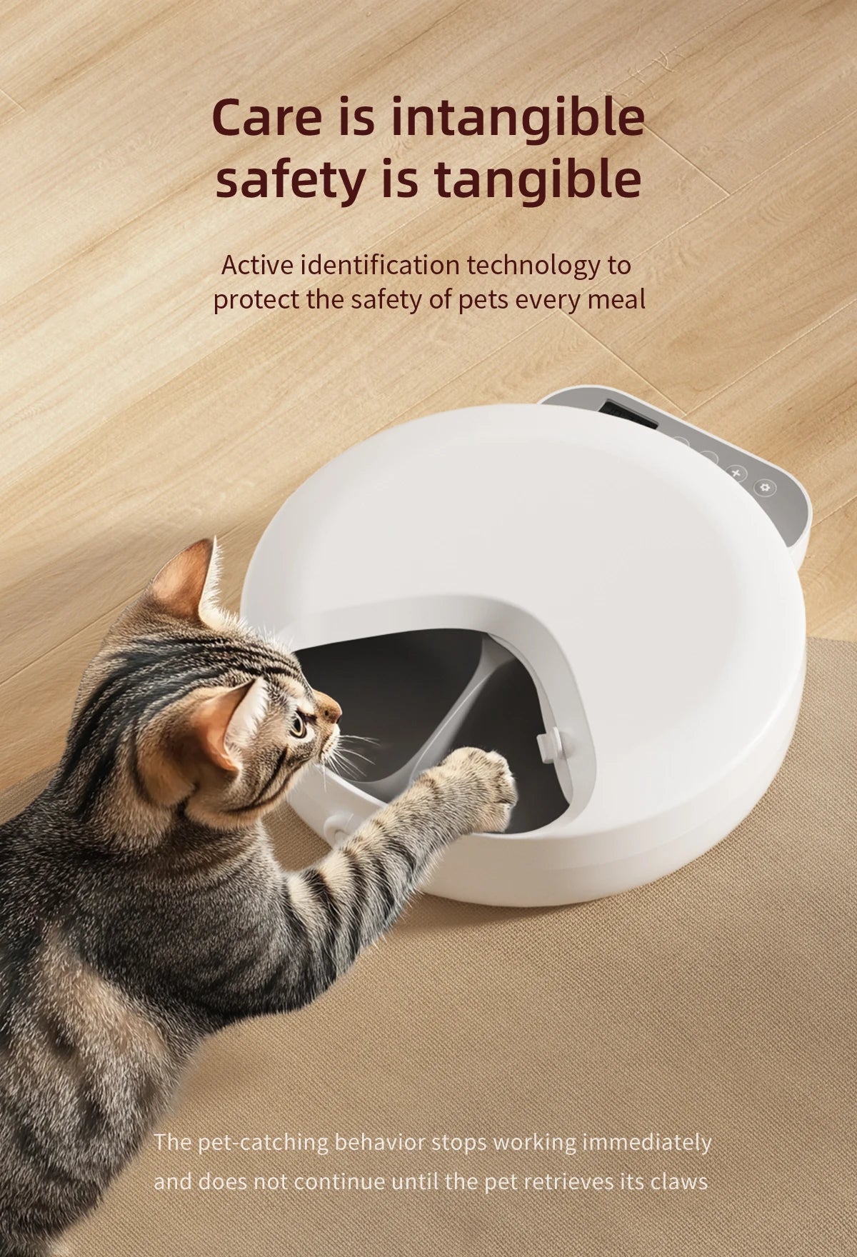 Automatic Pet Feeder Smart Cat Food Dispenser for Wet Food and Dry Food, Cat Automatic Feeder ，Ice box sold separately