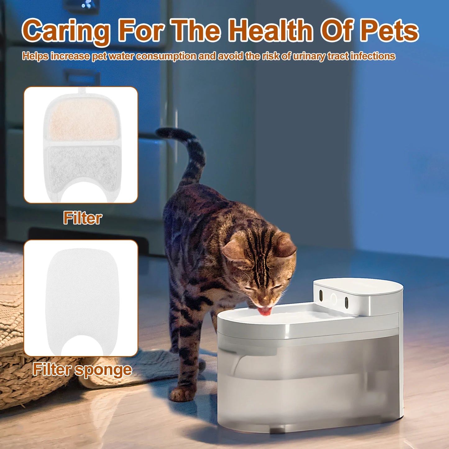 12 Set Cat Water Fountain Filters and Sponges Multiple Filtration System Cat puppy dog feeding and water cat pet accessories