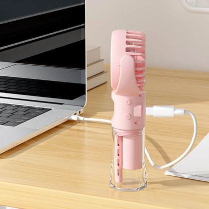 Mini Portable Handheld Fan With Spray Mister Humidifier USB Rechargeable Handheld Fan Adjustable Silent Water Spray Mist Fan
