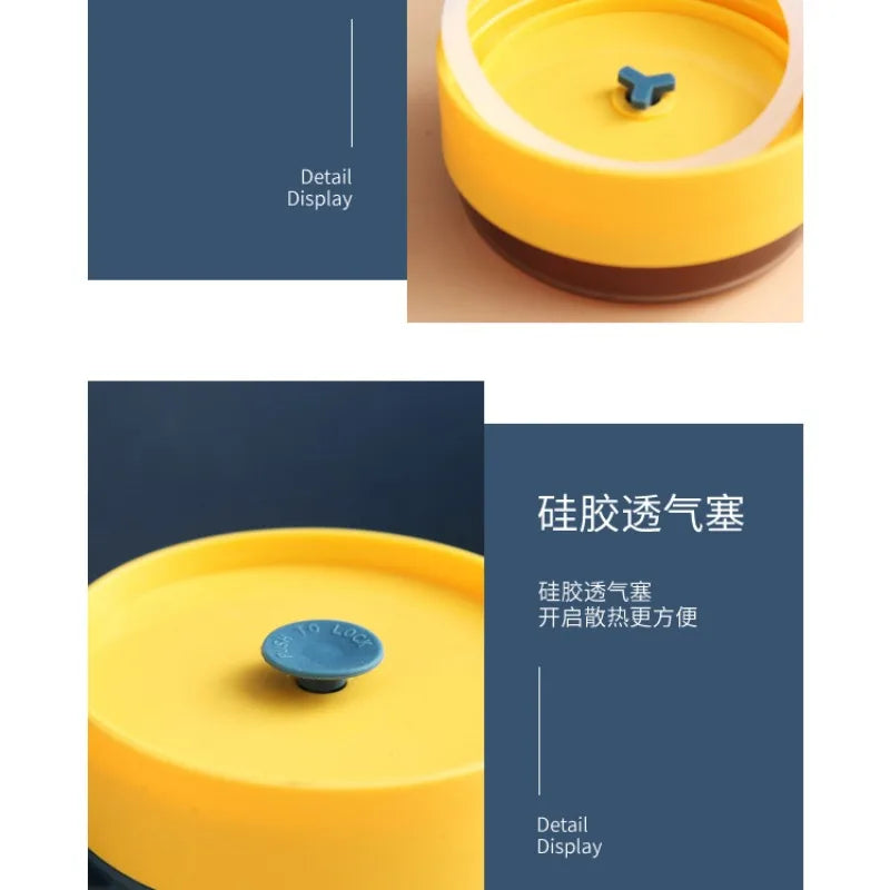 500ML Portable Breakfast Cups Oatmeal Cereal Nut Yogurt Salad Cup with Lid Spoon School Lunch Box Microwave for Kitchen Tools