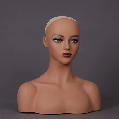 Multipurpose Mannequin Head With Shoulders Make-Up Dummy Head For Wigs Mannequins Bust Wig Display Head Realistic Female Head
