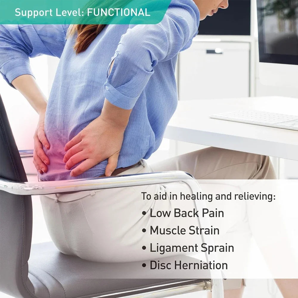 Breathable Back Brace for Lower Back Pain - Lumbar Support Belt w/ Pad for Men & Women - Sports & Work Support"