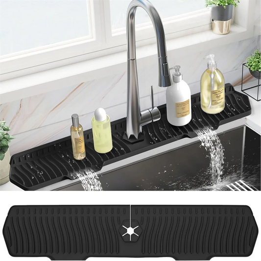 24/29.5inch Kitchen Sink Splash Guard,Silicone Draining Mat for Sink,Sink Protectors for Kitchen Sink Mat, Splash Guard Kitchen