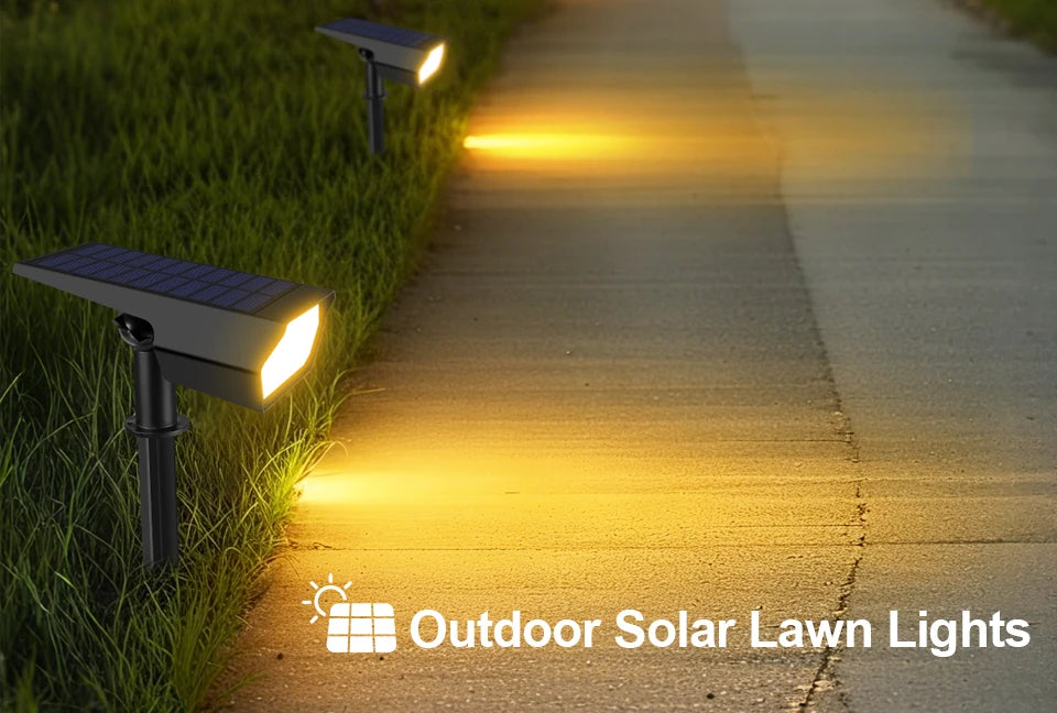 LED Outdside Lighting Light Sensor Garden Park Night Decor Lawn Pathway Solar Spotlight Walkawy Lamp White/Warm White Lights ﻿