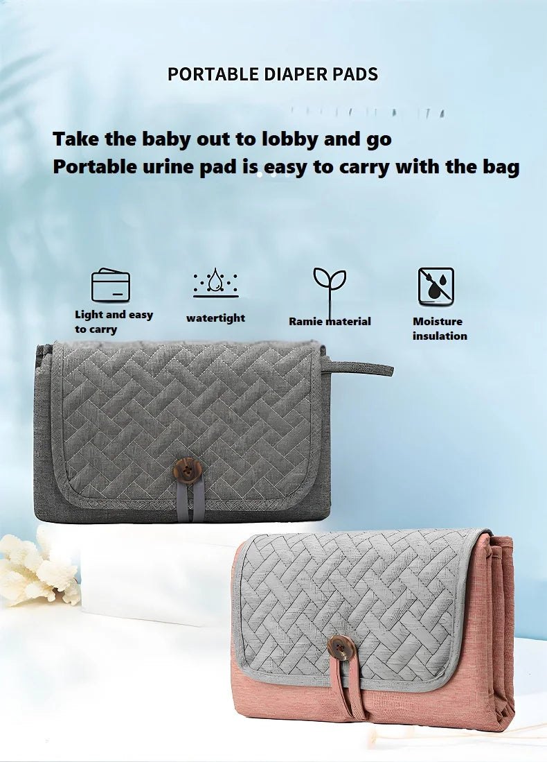 Portable Diaper Pads | Lightweight Waterproof Ramie Pads for Baby Travel & Home Use