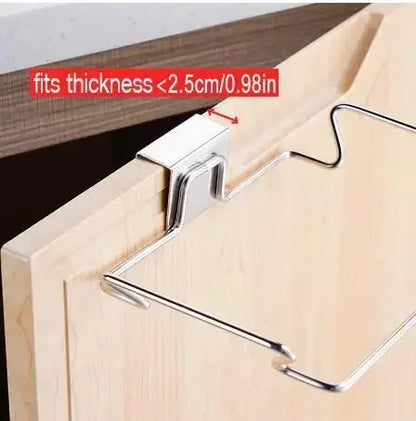 Kitchen Trash Rack Cabinet Door Bags Stainless Steel Closet Garbage Storage Holder
