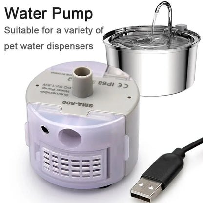 Replace Water Pump for Cat Water Fountain Motor Submersible Pump Pet Cat Water Fountain SMA-800 USB Mute Water Pump Accessories
