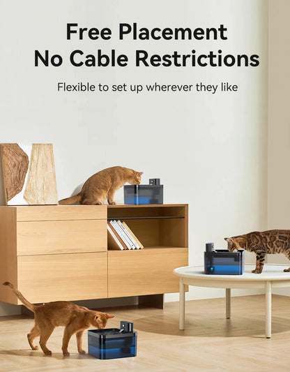 Wireless Automatic Cat Water Fountain 2600mAh Pet Water Dispenser For Dog Cat Infrared Sensor Smart Pet Drinkier Fountain