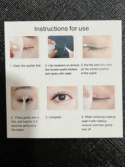 240Pcs Invisible Double Fold Eyelid Tape Sticker Lace Nature Clear Beige Stripe Self-adhesive Natural Eye Makeup With Tools