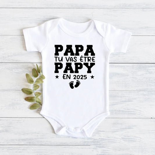 Dad You Will Become A Dad in 2025 Print Infant Rompers Casual Pregnancy Announcement Jumpsuit Short Sleeve Fashion Babys Clothes