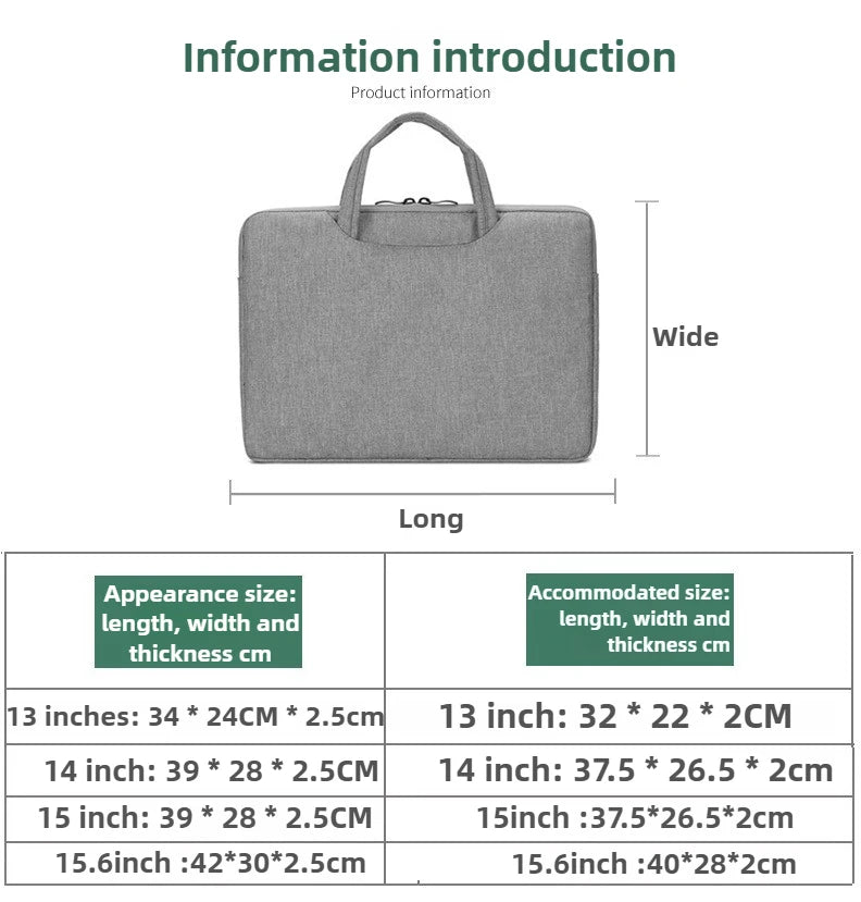 Lightweight and Durable Laptop Bag Simple Stylish Shock-resistant Computer Organizer Case for 13/14/15 inch Computers
