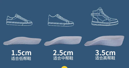 1 Pair Breathable Half Insole Heighten Heel Insert Sport Shoes Pad Cushion Unisex Height Increase Insoles Shoe Insoles 1.5-3.5cm