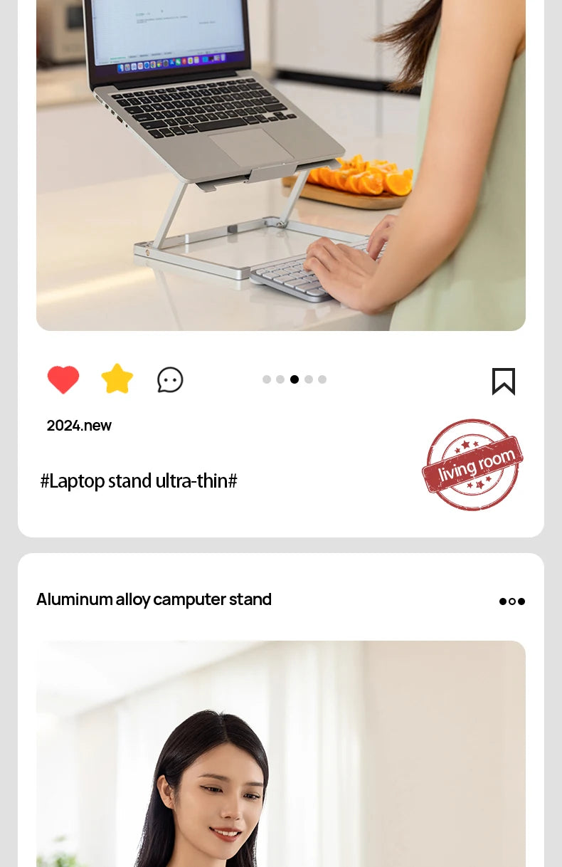 Laptop Stand for Desk, Height Adjustable Laptop Riser Aluminum Portable Laptop Holder, Holds All Notebook up to 17.3 Inches