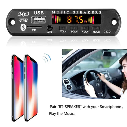 Bluetooth 5.0 Car Kit Wireless MP3 Decoder Board Audio 9V-12V WMA Car Music Player Module Lossless Audio USB AUX TF Radio