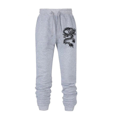 Fashion Casual Dragon Printed Jogger Pants Men Fitness Gyms Pants Tight Outdoor Sweatpants Running Pants Mens Trousers S-4XL