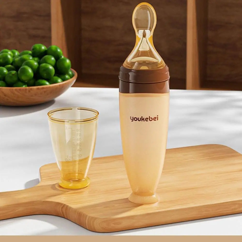 Silicone Baby Squeeze Spoon High Temperature Resistance Squeezing Food Supplement Bottle Convenient Soft Tip