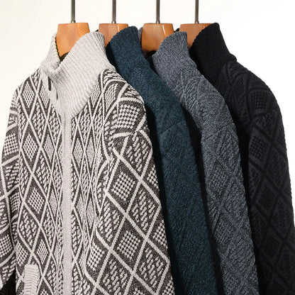 Top Quality Thick Velvet Zip Up New Brand Fashion Knit Cardigan Korean Sweater Casual Japanese Coats Jacket Mens Clothes 2025