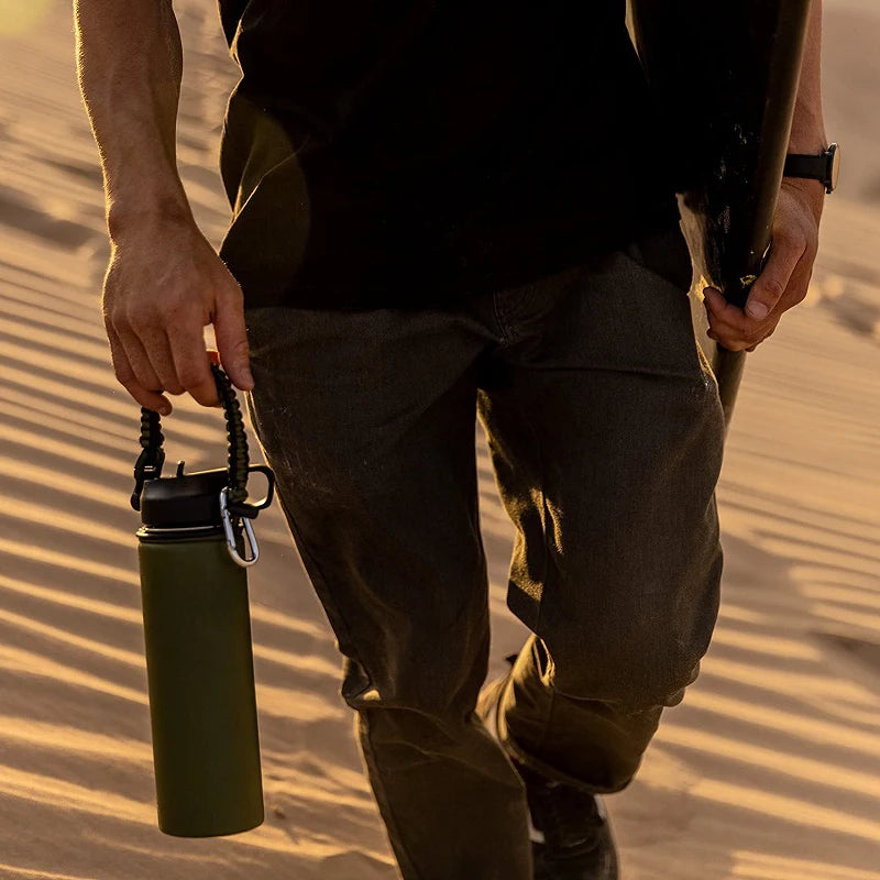 Water Bottle Holder With Strap Fits Wide Mouth Bottles Paracord Cup Handle  Durable Carrier Secure Accessories for Hydro Flask
