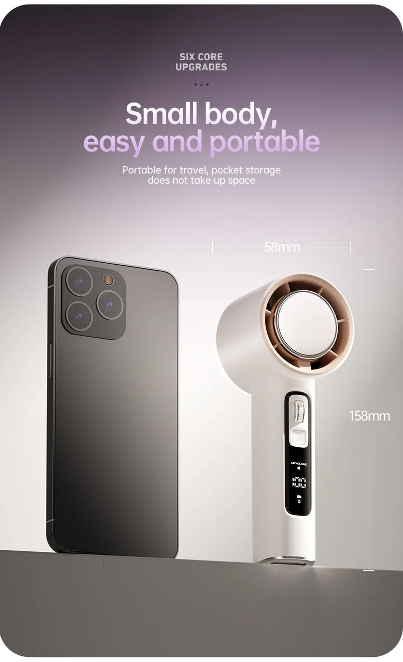 VGR 100 Speed High-speed Handheld Electric Fan with Flashlight USB Mini Portable Charging Small Fan Desktop Small Electric Fan