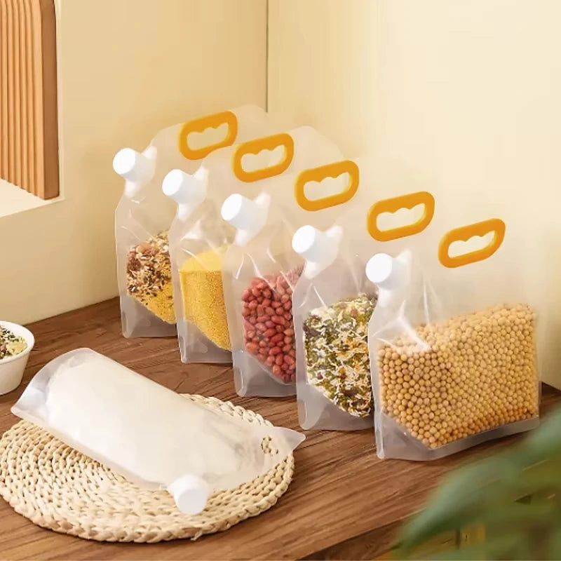 Reusable Grain Storage Bag Portable Rice Sealed Bag  Kitchen Moisture-Proof Insect-Proof Organizer Food-Grade Bags