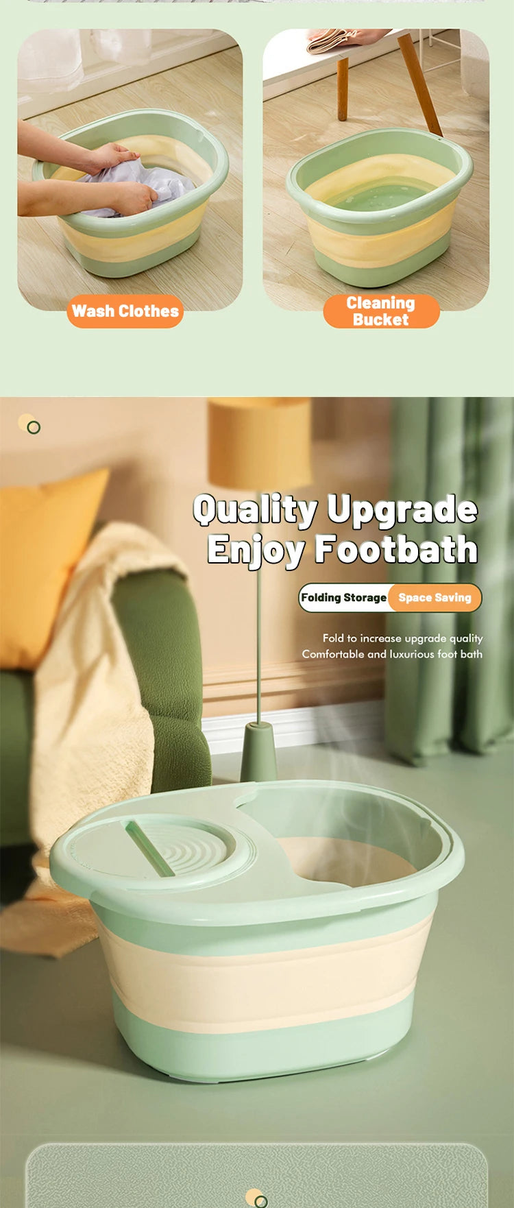 Foldable Home Foot Bath Bucket Massage Foot Wash Leisure Health Bucket Children Foot Bath Basin Portable Foot Soak Foot Tub