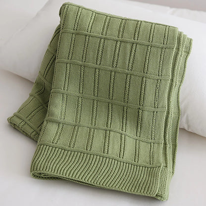 American-Style Thickened Knitted Wool Cover Blanket Solid Color Simple Bed End Towel Blanket Multifunctional Decorative Blankets