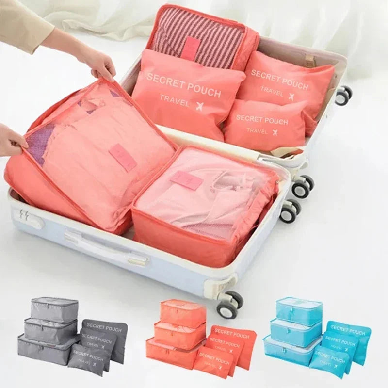 Travel Accessories Large Capacity Waterproof Luggage Clothes Storage Bag  6 Pcs/Set Travel Storage Bag Suitcase Organizer